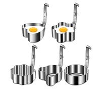 Griddle Egg Rings | Round Egg Cooking Molds | 5 Pieces Nonstick Kitchen Accessories for Indoor Outdoor Kitchen Camping Party