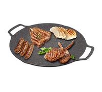 Griddle Plate for Gas Hob, Grill Pan, Round Teppanyaki Pan High Thermal Conductivity Aluminium Alloy Griddle Pan for Healthy and Delicious Cooking Universal Type 36cm