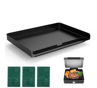 Griddle Plate for Ninja GR101 Sizzle Smokeless Grill with Cleaning Tool | 14 inch PFOA-free Ceramic Non-stick Grill Plate for Ninja Smokeless Sizzle GR101/GR100 Indoor Griddle Attachment Accessories