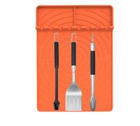 Griddle Tool Mat,Non Slip Serving Spoon Drip Pad for Counter | Heavy Duty Grilling Tool Pads for Picnics Family Gatherings Traveling Garden Bonfire Patio Backyard