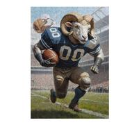 Gridiron Ram Football Illustrated Jigsaw Puzzle for Adults, 300 PCS