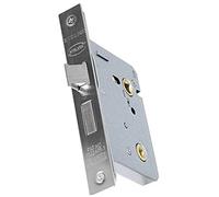 Gridlock High Quality Bathroom Privacy Lock, 2.5 inch/65mm Mortice Toilet/Restroom Door Sashlock, Suitable for Both Left and Right Hung Doors (65mm, Chrome)