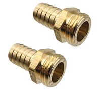 GRIDTECH Brass Garden Hose Adapter Fitting, 3/4” Barb and 3/4” GHT Male Connector, Heavy-Duty High-Pressure Support, Rust and Corrosion Resistant, 2 Pack