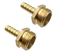 GRIDTECH Brass Garden Hose Adapter Fitting, 3/8” Barb and 3/4” GHT Male Connector, Heavy-Duty High-Pressure Support, Rust and Corrosion Resistant, 2 Pack