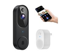 GridTera - Wireless Video Smart Doorbell, AI Human Detection and Instant Alerts, Night Vision, 2-Way Audio, Battery Powered, Cloud Storage Sold By