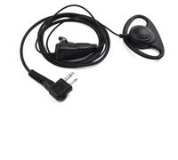 Gridva Black D-Type Earphone Headset with Microphone | for Motorola 2-Pin Two Way Radios, Secure Communication Earpiece for Security Guards