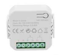Gridva For Tuya for Smart Bidirectional Energy Meter 2 Channel | with for ct Clamp Real-Time Power Voltage Current for Home Solar for System White ABS 10x10x3cm 2 Clamps