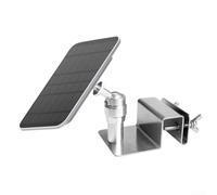 Gridva Gutter Mount for Eufy & for arlo Solar Panels, No Drill Adjustable | Stainless Steel Bracket, Silver Finish for Outdoor Security Camera Power Supply