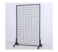 Gridwall Display Rack With Wheels,Black Floor Standing Gridwall Display Panel with Wheels, Retail Wire Storage Units for Shop Fitting, Market Display Racks, 50x170CM Partition Screen Grid Me