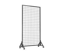 Gridwall Display Rack With Wheels,Floor Standing Wire Grid Wall Display Rack with Wheels - Versatile Mesh Display Panel for Retail Shops, Markets, and Home Store Shelving Solutions