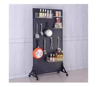 Gridwall Display Rack With Wheels,Movable Metal Pegboard Display Stand with Sturdy Base & Wheels, 80x150cm Retail Display Rack for Craft Shows, Includes 20 Extra Hooks - Black Color