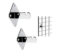 GRIDWALL/Grid Wall MESH Chrome Shop Display Panel - Accessory: Wall Bracket (1, 2, 4) (4, Wall Bracket Mesh)