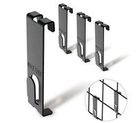 Gridwall Hooks - Pack of 16 Display Hooks for Grid Wall Panel - Grid Hooks with Extra Hanger on the Bottom - Durable Wall Plate for Hanging in Retail