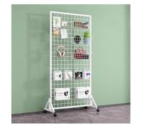 Gridwall Panel Tower With T-Base, Heavy Movable Floorstanding Grid Wall Panels Retail Display Rack