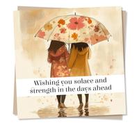 Grief or Sympathy Card for the Loss of A Loved One - Beautiful, Rain, Together - Wishing You Solace And Strength - For a Daughter, Son, Child, Grandchild, Husband, Wife, Best Friend
