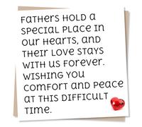 Grief or Sympathy Card for the Loss of Father, Dad - Simple, Red Heart - Fathers Hold A Special Place In Our Hearts - For a Daughter, Son, Child