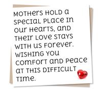 Grief or Sympathy Card for the Loss of Mother, Mum - Simple, Red Heart - Mothers Hold A Special Place In Our Hearts - For a Daughter, Son, Child