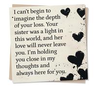Grief or Sympathy Card for the Loss of Sibling - Black Hearts - I Can't Begin To Imagine The Depth Of Your Loss - For a Brother