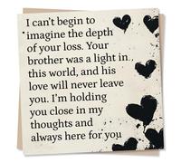 Grief or Sympathy Card for the Loss of Sibling - Black Hearts - I Can't Begin To Imagine The Depth Of Your Loss - For a Sister