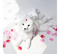 GRIER Super Cute Soft White Red Nine Tails Fox Plush Toy Stuffed Animals Nine-tailed Kitsune Dolls Creative Gifts For Girls 26cm x 56cm White