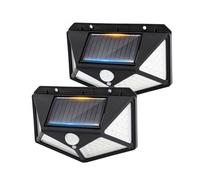 GRIFEMA 2-Pack Solar Security Lights for Outdoor Garden with Motion Sensor, Waterproof Solar Powered Wall Lights with 100 LEDs, 3 Modes, 270° Wide Angle, IP65, 800mAh Battery, GDK203-2