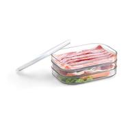 GRIFEMA 3PCS Deli Containers with Lids - Meal Prep Containers Reusable - Stackable - Transparent - Dishwasher Safe - Prepared Meat - Portioned Bacon, Ham, Beef, Seafood