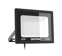 GRIFEMA 50W LED Floodlight Outdoor, 5500LM, 6500K Cool White, IP66 Waterproof, Adjustable 180° Bracket, Security Lighting for Garden, Garage, Yard