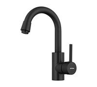 GRIFEMA Bathroom Basin Mixer Tap Stainless Steel, 360° Swivel, Hot & Cold Water Control, Water-Saving, Durable, Easy DIY Installation, Black, G1002B