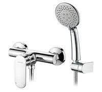 GRIFEMA BERLIN-G12004 Eco Shower Mixer Tap for Bathroom with 1.5 m Hose Pipe, ABS Shower Holder and Shower Head, 1/2 Inch Hose, Chrome
