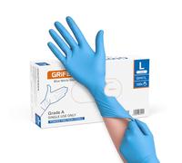 GRIFEMA Blue Nitrile Gloves Large, Disposable, Powder Free & Latex Free, Examination Gloves for Medical, Laboratory, Food Safe & Cleaning Use - 100 Pack