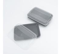 GRIFEMA Cold Meat Containers for Fridge, 3 Pack Food-Grade Cooked Meat Storage Containers with Lid, Stackable, BPA Free, Dishwasher Safe, Bacon Storage Box for Fridge, Microwave, 25.4x16.9x3.3cm