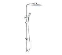 GRIFEMA COLUMNAS-G7006 Square Shower Mixer Set with Stainless Shower Head, 3-Function ABS Handheld Shower and 1/2 Inch 1.5M Rubber Hose Pipe, Chrome