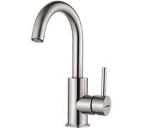 GRIFEMA G1002A Brushed Stainless Tall Basin Tap, 180 mm | Hot and cold stainles