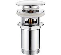 GRIFEMA G104 Metal Basin Pop-up Waste, Slotted Bathroom Sink Drain Plug, Chrome, Silver, S [Amazon Exclusive]