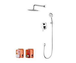 GRIFEMA G17103 PORTO Concealed Shower Mixer System Set with Valve,250MM Stainless Shower Head and ABS Handheld Shower,Chrome