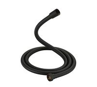 GRIFEMA G852B-18 PVC Smooth Black Universal Shower Hose 1.8m, Replacement Shower Pipe with Brass Connections, Flexible Anti-Twist
