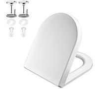GRIFEMA G951 Toilet Seat,Soft Close D-Shape Toilet Lid with Quick Release for Easy Clean,Anti-bacterial White Loo Seat with Adjustable Hinges Urea-formaldehyde Toilet Seat [Amazon Exclusive]