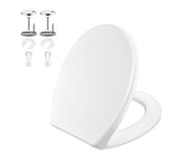 GRIFEMA G952 Toilet Seat Soft Close, White Universal Oval Toilet Seat with Adjustable Hinges, Quick Release, Urea-Formaldehyde (UF), 57.0 mm*446.0 mm*371.0 mm