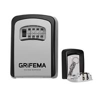 GRIFEMA GA1003 Key Safe Wall Mounted, Large Capacity Key Lock Box Outdoor,Waterproof Key Safe Box with 4 Digit Combination, Key Lock Cabinet for Spare House Keys, With Slide Cover, Gray, Medium Size