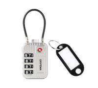 GRIFEMA GA1008W TSA Approved 4-Digit Combination Luggage Lock, Secure Travel Lock with Steel Cable for Suitcases, Backpacks, Gym Lockers - White