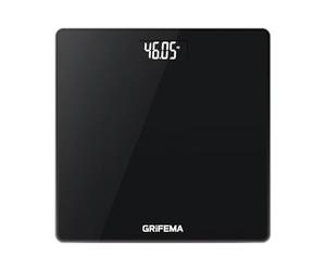 GRIFEMA GA2001-1 Digital Scales for Body Weight, Weighing Bathroom Scales, LCD Display and Step-On Technology, 150kg/330lb, 26x26cm, Batteries Included, Black
