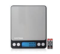 GRIFEMA GA2003 Digital Kitchen Scales with Trays, 500g,0.01g Food Weighing Scales Kitchen, Pocket Scales with Counter, Batteries Included, Silver