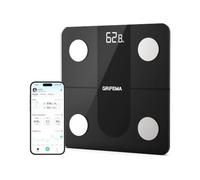 GRIFEMA GA2009 Body Fat Scale with App, BMI, Muscle & Bone Mass 180kg Black | Bluetooth Smart Scale for Body Weight, 15 Body Composition Metrics, Auto-on, Includes 3 AAA Batteries