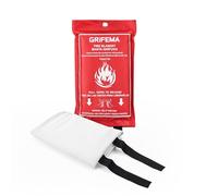 GRIFEMA GA3001 Kitchen Fire Blanket 1m x 1m - Quick Unfolding, Fibreglass Emergency Fire Blanket, Suitable for Kitchens, Outdoor Barbecues, Camping and Motorhomes