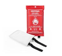 GRIFEMA GA3001 Kitchen Fire Blanket 1m x 1m - Quick Unfolding, Fibreglass Emergency Fire Blanket, Suitable for Kitchens, Outdoor Barbecues, Camping and Motorhomes
