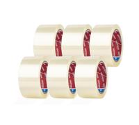GRIFEMA GA4003-6 Clear Low Noise Packing Tape 6 Rolls Strong Heavy Duty Parcel Tape Strong Adhesive Sellotape Industrial Duty Cellotape for Packing Boxes, Moving House(5CM X 66M)