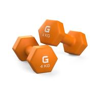 GRIFEMA GA5006-4 Dumbbells 4kg Set of 2 - Hex Neoprene Anti-Roll Orange