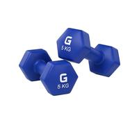 GRIFEMA GA5006-5 Dumbbells 5kg Set of 2 - Hex Neoprene Anti-Roll Dark Blue