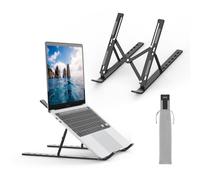 GRIFEMA GB1054B Black Laptop Stand for Desk, Adjustable Laptop Riser, Portable Laptop Stand with 6 Angle Adjustment for 10”-17.3” Laptops, Tablets