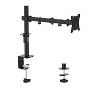 GRIFEMA Single Monitor Arm Desk Mount for 13" to 32" Screens, 2 Mouting Options with Tilt Swivel Rotation, Max. Load 10kg, VESA 75x75 100x100 GB2001-1,Black/White